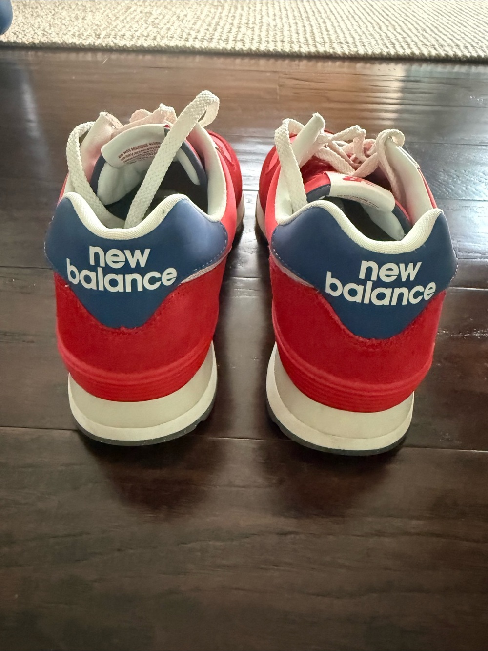 New Balance Red and White Retro Runner Sneakers - Picture 6 of 8